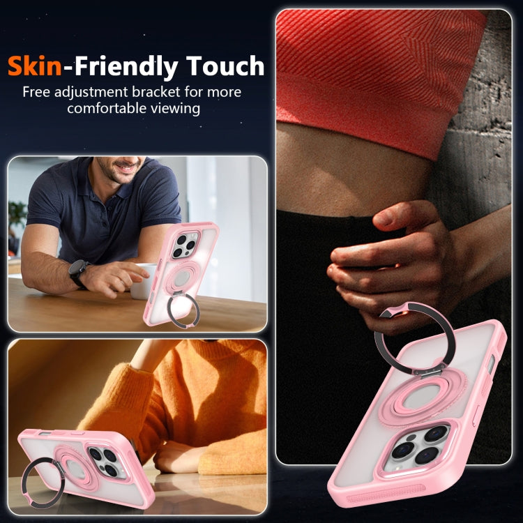 For iPhone 16 Plus Skin Feel Transparent 360 Degree Rotating Silicone Ring Holder Phone Case(Purple) - iPhone 16 Plus Cases by buy2fix | Online Shopping UK | buy2fix