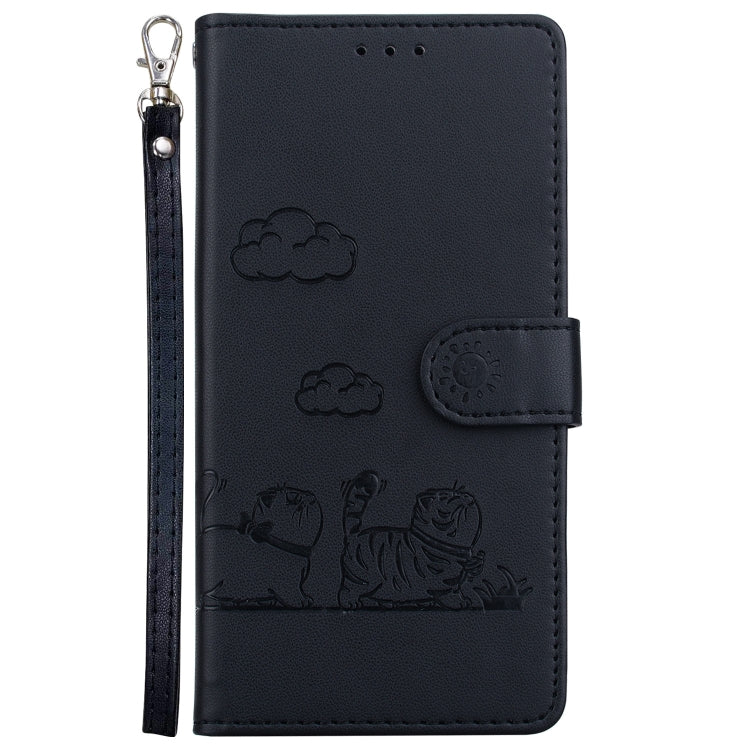 For Redmi K70 / K70 Pro Cute Cats RFID Leather Phone Case(Black) - K70 Cases by buy2fix | Online Shopping UK | buy2fix