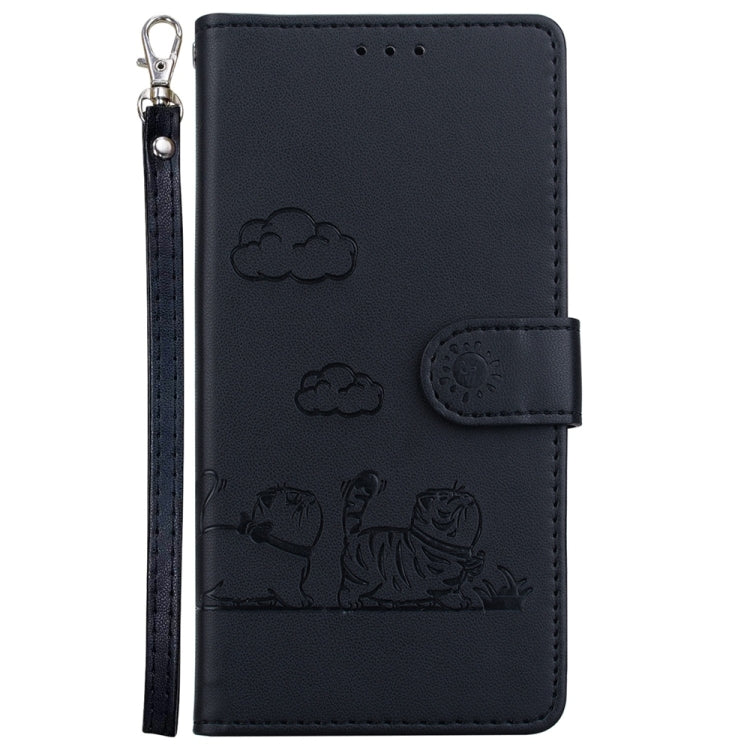 For OnePlus 13 Cute Cats RFID Leather Phone Case(Black) - OnePlus Cases by buy2fix | Online Shopping UK | buy2fix