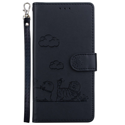 For OnePlus 13 Cute Cats RFID Leather Phone Case(Black) - OnePlus Cases by buy2fix | Online Shopping UK | buy2fix