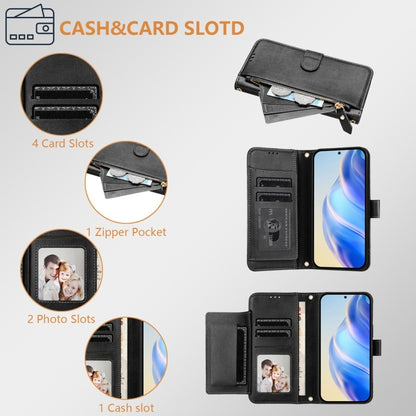 For Samsung Galaxy S25 5G Multi-Card Slots Zipper Wallet Leather Phone Case(Black) - Galaxy S25 5G Cases by buy2fix | Online Shopping UK | buy2fix