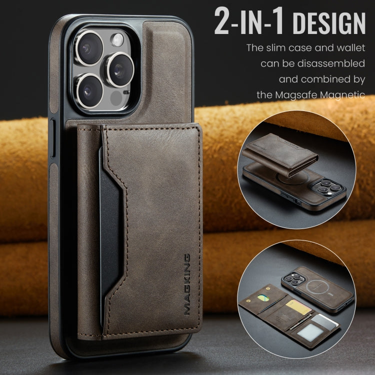 For iPhone 13 Pro DG.MING MAGKING-K2 Series MagSafe RFID Card Bag Detachable Phone Case(Coffee) - iPhone 13 Pro Cases by DG.MING | Online Shopping UK | buy2fix