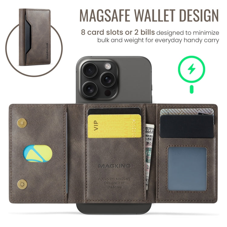 DG.MING MAGKING-K2 Series MagSafe RFID Card Bag(Coffee) - Card & Passport Bags by DG.MING | Online Shopping UK | buy2fix