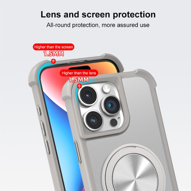 For iPhone 16 Plus CD Texture 360 Degree Rotating Holder MagSafe Phone Case(Blue) - iPhone 16 Plus Cases by buy2fix | Online Shopping UK | buy2fix