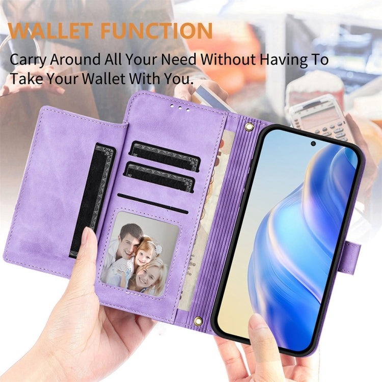 For Motorola Moto G Stylus 5G 2024 Multi-Card Slots Zipper Wallet Leather Phone Case(Purple) - Motorola Cases by buy2fix | Online Shopping UK | buy2fix