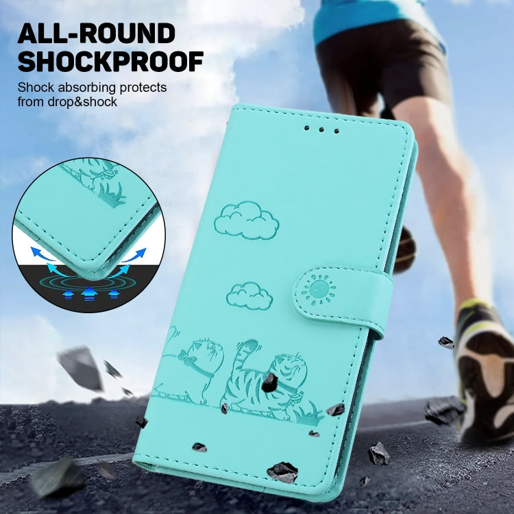 For Tecno Spark Go 2024 / 20 / 20C Cute Cats RFID Leather Phone Case(Green) - Tecno Cases by buy2fix | Online Shopping UK | buy2fix