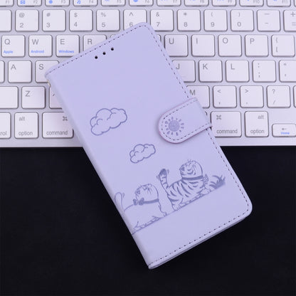 For Tecno Spark Go 2024 / 20 / 20C Cute Cats RFID Leather Phone Case(Purple) - Tecno Cases by buy2fix | Online Shopping UK | buy2fix