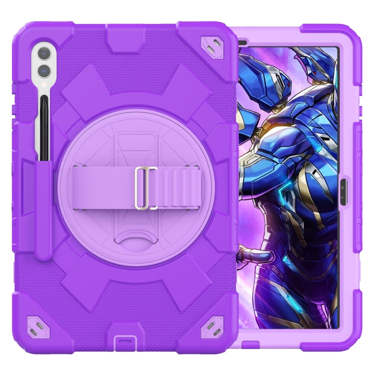 For Samsung Galaxy Tab S10+ / S9+ / S9 FE+ Spider Hand Grip Turntable Stand Tablet Case(Purple) - Galaxy Tab S9+ Cases by buy2fix | Online Shopping UK | buy2fix