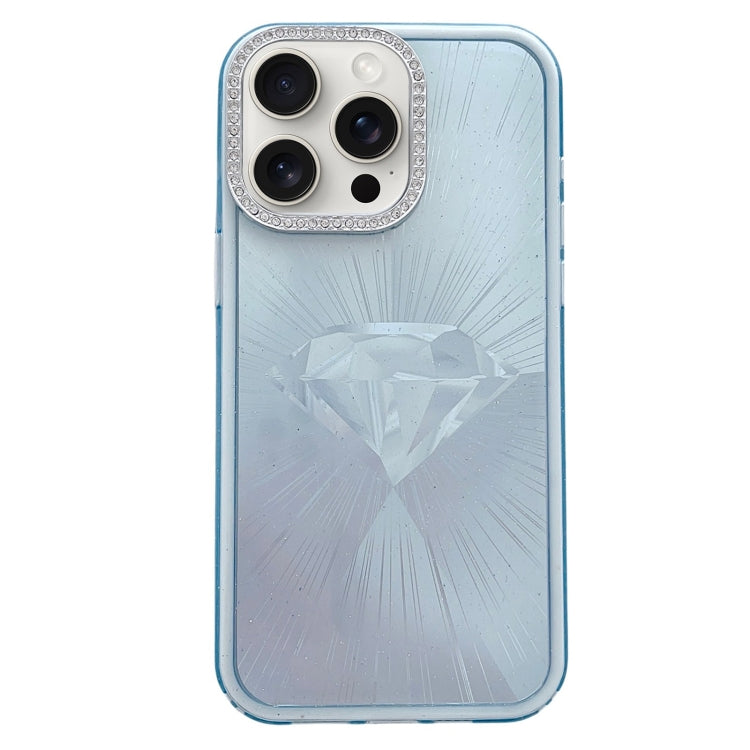 For iPhone 16 Pro Diamond Texture TPU Hybrid PC IMD Phone Case(Blue) - iPhone 16 Pro Cases by buy2fix | Online Shopping UK | buy2fix