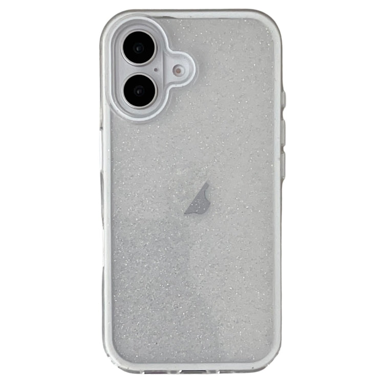 For iPhone 16 Plus IMD 3 in 1 Glitter TPU Hybrid PC Phone Case(White) -  by buy2fix | Online Shopping UK | buy2fix