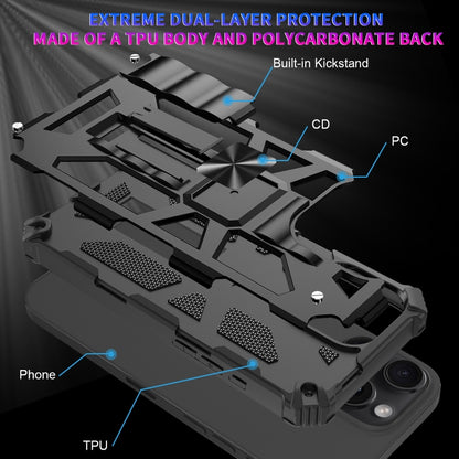 For iPhone 16 Pro Armor Shockproof TPU Hybrid PC Magnetic Phone Case with Holder(Rose Gold) - iPhone 16 Pro Cases by buy2fix | Online Shopping UK | buy2fix