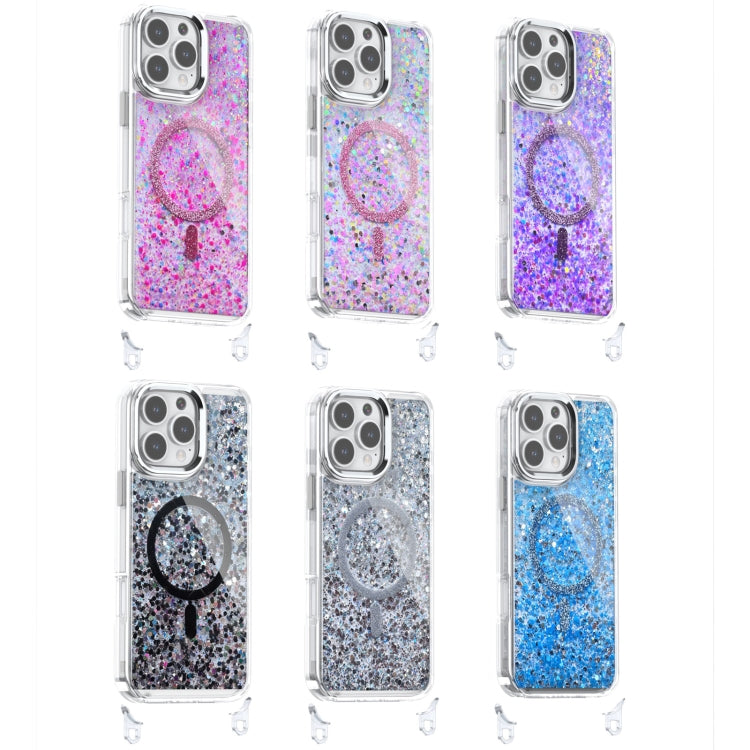 For iPhone 16 Epoxy Glitter MagSafe Magnetic TPU Phone Case(Pink) - iPhone 16 Cases by buy2fix | Online Shopping UK | buy2fix