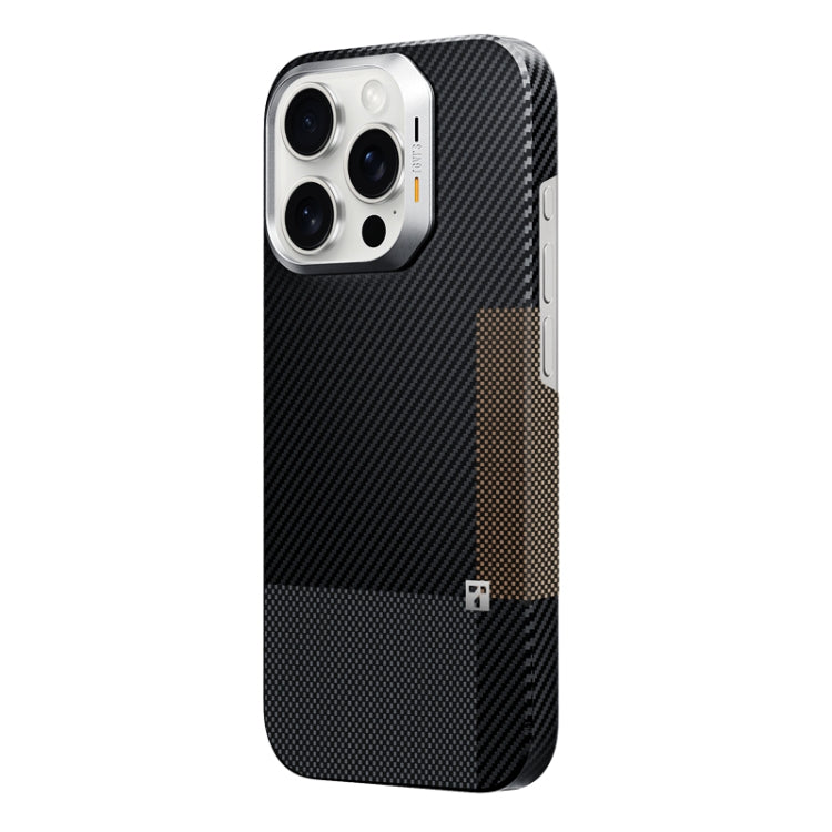 For iPhone 16 Pro Max TGVIS Carbon Fiber Series MagSafe Phone Case(Black Yellow) - iPhone 16 Pro Max Cases by TGVIS | Online Shopping UK | buy2fix