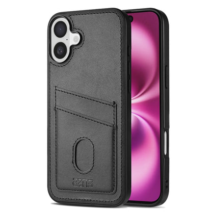 For iPhone 16 AZNS K1 Series Card Slot Business Phone Case(Black) - iPhone 16 Cases by AZNS | Online Shopping UK | buy2fix