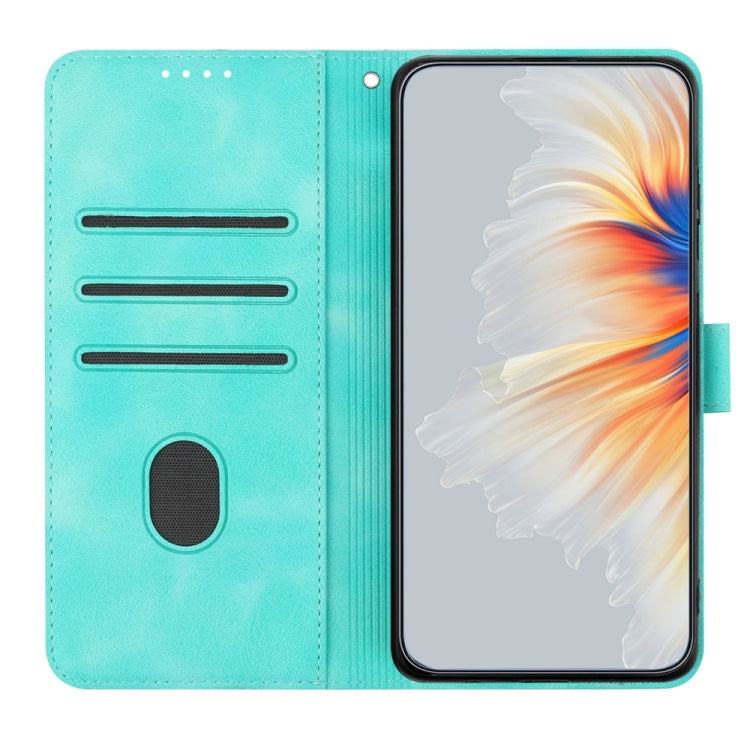 For Samsung Galaxy S25 Ultra 5G Heart Pattern Skin Feel Leather Phone Case(Light Blue) - Galaxy S25 Ultra 5G Cases by buy2fix | Online Shopping UK | buy2fix