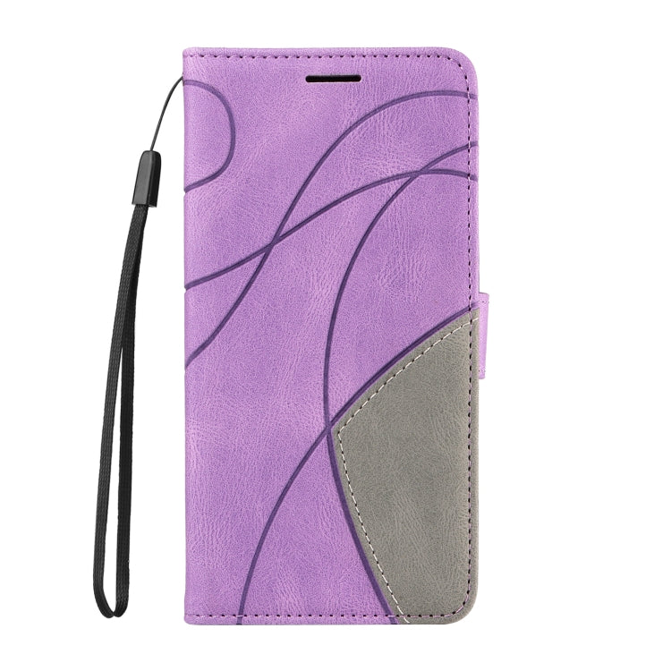 For Samsung Galaxy S25 Ultra 5G Dual-color Splicing Flip Leather Phone Case(Purple) - Galaxy S25 Ultra 5G Cases by buy2fix | Online Shopping UK | buy2fix