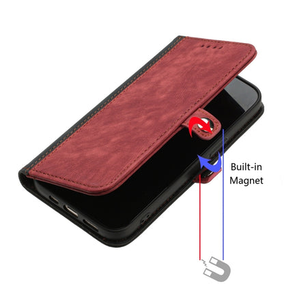 For Samsung Galaxy S25 5G Side Buckle Double Fold Hand Strap Leather Phone Case(Red) - Galaxy S25 5G Cases by buy2fix | Online Shopping UK | buy2fix