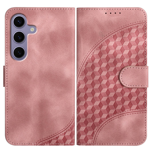 For Samsung Galaxy S25 5G YX0060 Elephant Head Embossed Phone Leather Case with Lanyard(Pink) - Galaxy S25 5G Cases by buy2fix | Online Shopping UK | buy2fix