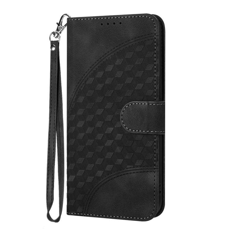 For Samsung Galaxy S25+ 5G YX0060 Elephant Head Embossed Phone Leather Case with Lanyard(Black) - Galaxy S25+ 5G Cases by buy2fix | Online Shopping UK | buy2fix