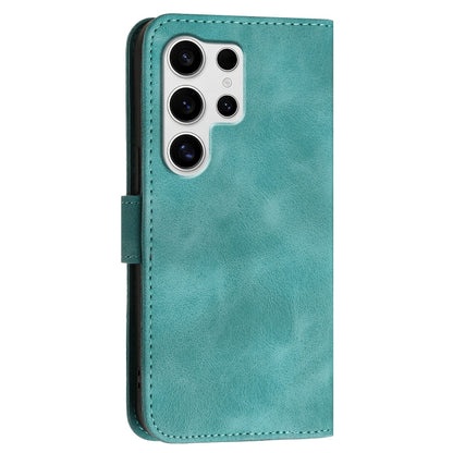 For Samsung Galaxy S25 Ultra 5G YX0080 Grid Butterfly Embossed Pattern Flip Leather Phone Case with Lanyard(Light Blue) - Galaxy S25 Ultra 5G Cases by buy2fix | Online Shopping UK | buy2fix