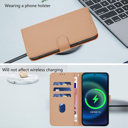 For iPhone 16 Pro Max Skin Feel Solid Color Leather Phone Case with Lanyard(Nude) - iPhone 16 Pro Max Cases by buy2fix | Online Shopping UK | buy2fix