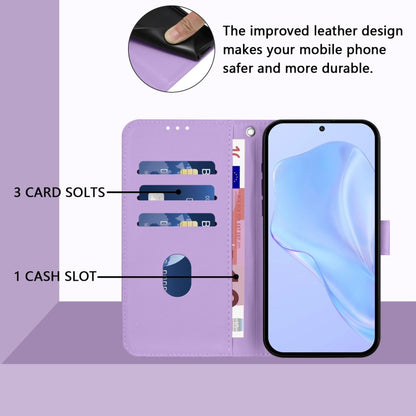 For Tecno Spark Go 2024 4G Skin Feel Solid Color Leather Phone Case with Lanyard(Lavender Purple) - Tecno Cases by buy2fix | Online Shopping UK | buy2fix