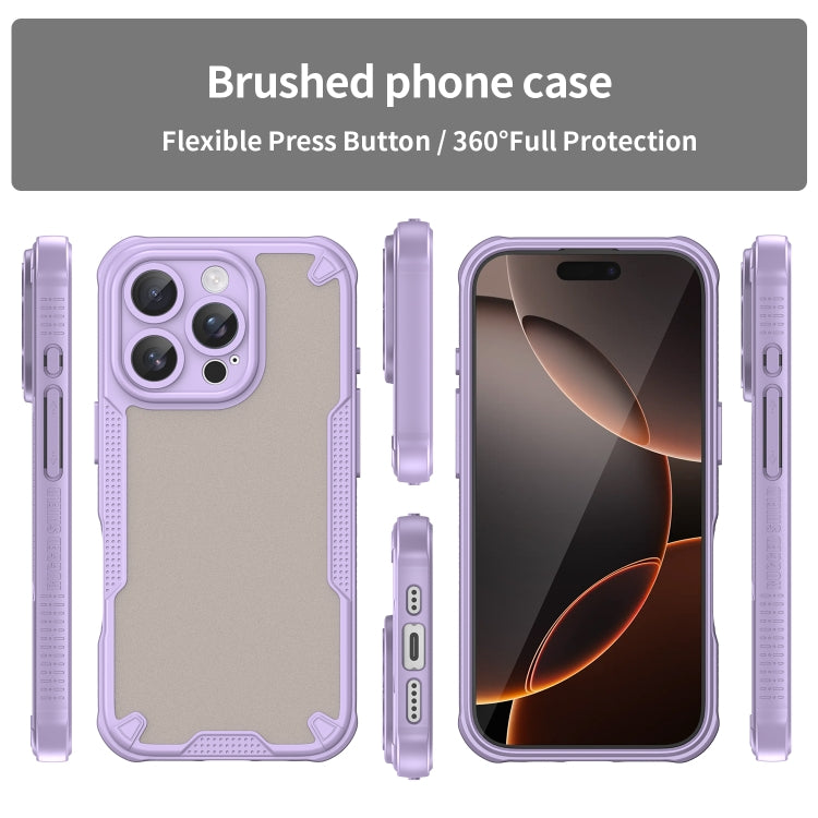 For iPhone 16 Pro Armor Glaze PC Hybrid TPU Phone Case(Purple) - iPhone 16 Pro Cases by buy2fix | Online Shopping UK | buy2fix