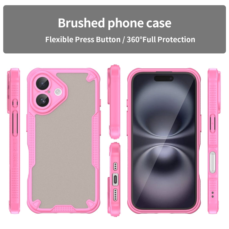 For iPhone 16 Plus Armor Glaze PC Hybrid TPU Phone Case(Pink) - iPhone 16 Plus Cases by buy2fix | Online Shopping UK | buy2fix