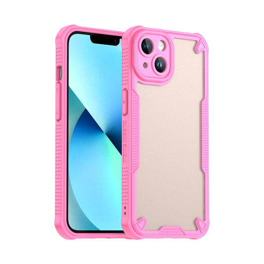 For iPhone 13 Armor Glaze PC Hybrid TPU Phone Case(Pink) - iPhone 13 Cases by buy2fix | Online Shopping UK | buy2fix