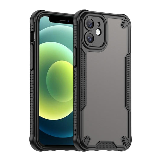 For iPhone 12 Armor Glaze PC Hybrid TPU Phone Case(Black) - iPhone 12 / 12 Pro Cases by buy2fix | Online Shopping UK | buy2fix