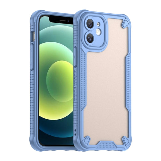 For iPhone 12 Armor Glaze PC Hybrid TPU Phone Case(Blue) - iPhone 12 / 12 Pro Cases by buy2fix | Online Shopping UK | buy2fix