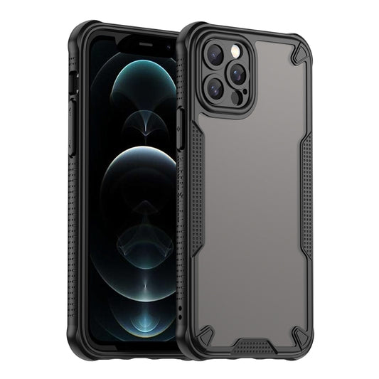 For iPhone 12 Pro Max Armor Glaze PC Hybrid TPU Phone Case(Black) - iPhone 12 Pro Max Cases by buy2fix | Online Shopping UK | buy2fix