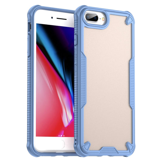 For iPhone 8 Plus Armor Glaze PC Hybrid TPU Phone Case(Blue) - More iPhone Cases by buy2fix | Online Shopping UK | buy2fix