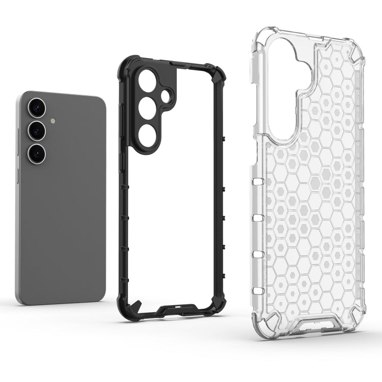 For Samsung Galaxy S25 5G Honeycomb Shockproof Phone Case(Black) - Galaxy S25 5G Cases by buy2fix | Online Shopping UK | buy2fix