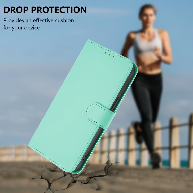 For Samsung Galaxy S25 Ultra 5G Skin Feel Solid Color Leather Phone Case with Lanyard(Mint Green) - Galaxy S25 Ultra 5G Cases by buy2fix | Online Shopping UK | buy2fix