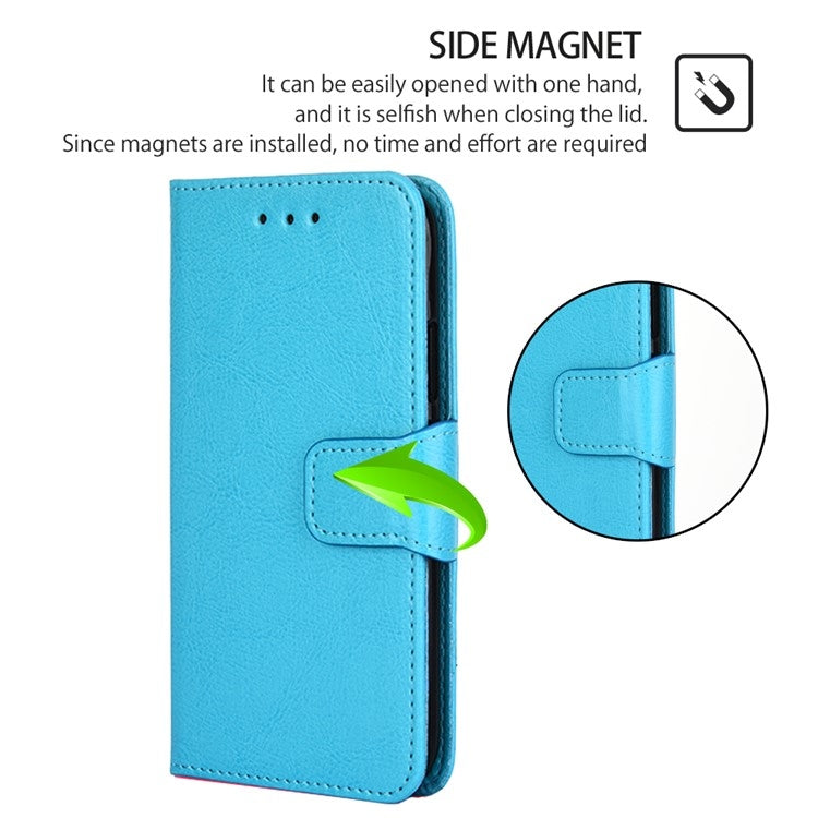 For iPhone 16 Crystal Texture Leather Phone Case(Sky Blue) - iPhone 16 Cases by buy2fix | Online Shopping UK | buy2fix