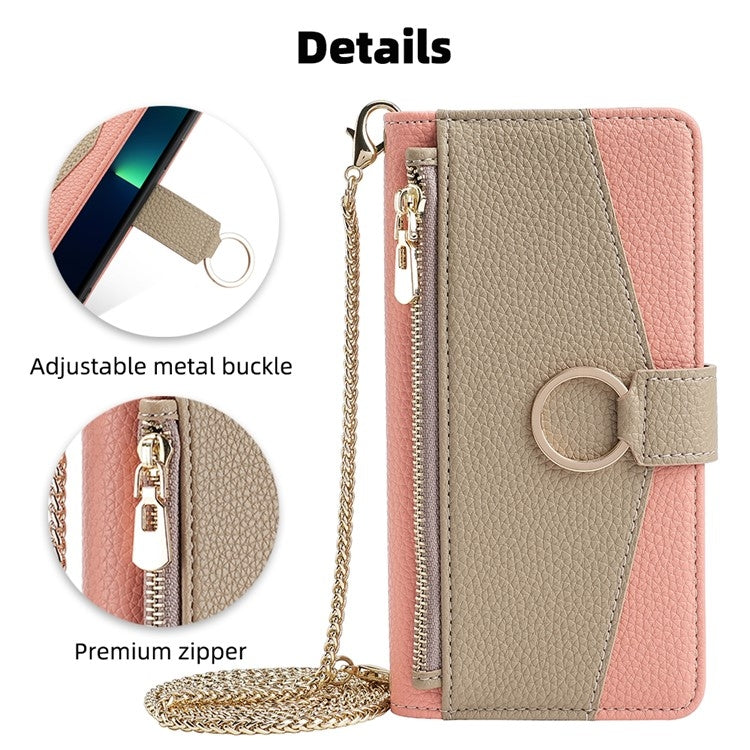 For iPhone 16 Plus Crossbody Litchi Texture Leather Phone Case(Pink) - iPhone 16 Plus Cases by buy2fix | Online Shopping UK | buy2fix