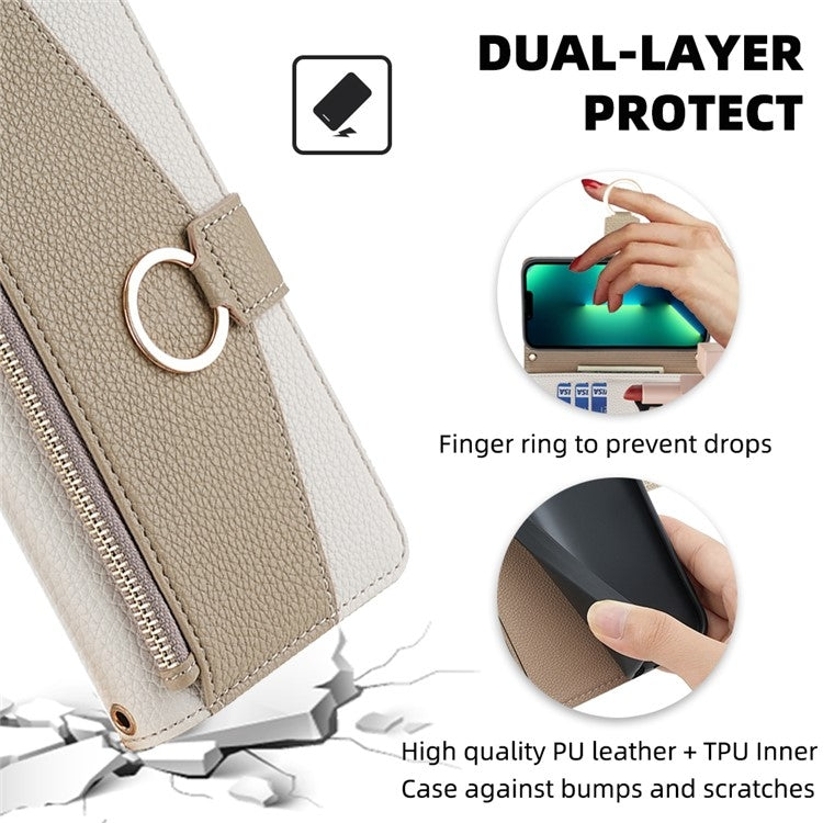 For iPhone 16 Plus Crossbody Litchi Texture Leather Phone Case(White) - iPhone 16 Plus Cases by buy2fix | Online Shopping UK | buy2fix