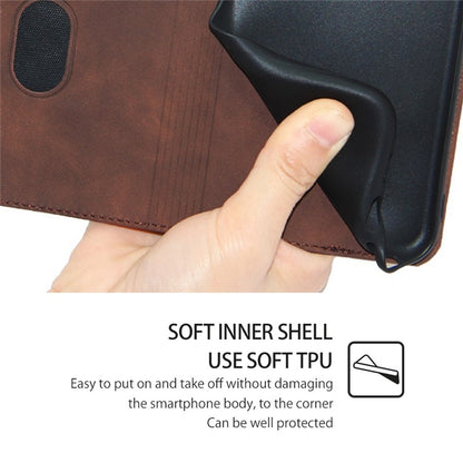 For iPhone 16 Plus Skin Feel Magnetic Leather Phone Case(Dark Brown) - iPhone 16 Plus Cases by buy2fix | Online Shopping UK | buy2fix