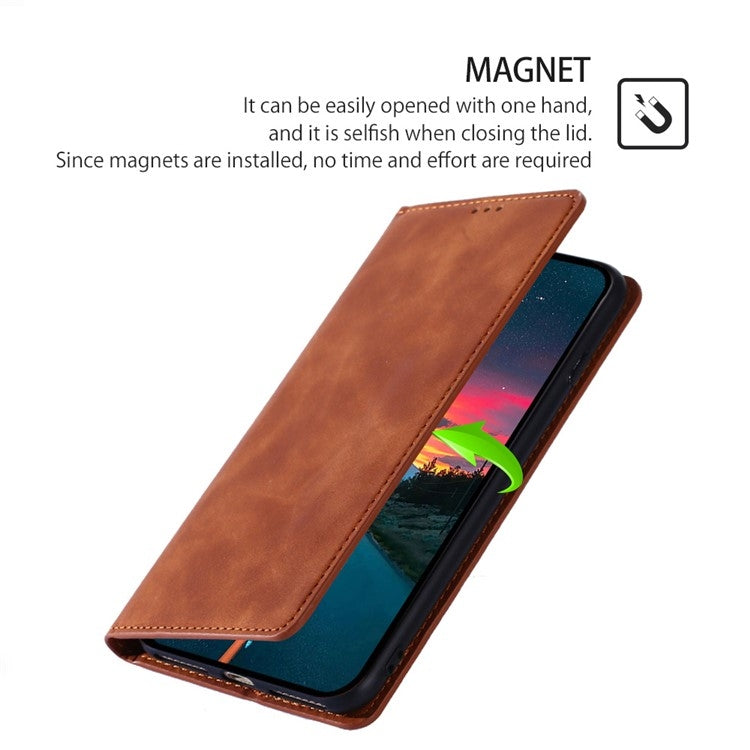 For iPhone 16 Pro Skin Feel Magnetic Leather Phone Case(Light Brown) - iPhone 16 Pro Cases by buy2fix | Online Shopping UK | buy2fix