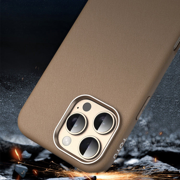 For iPhone 16 Pro Max TOTU PC-17 Mulsanne Series Plain Leather MagSafe Magnetic Phone Case(Gold) - iPhone 16 Pro Max Cases by TOTUDESIGN | Online Shopping UK | buy2fix