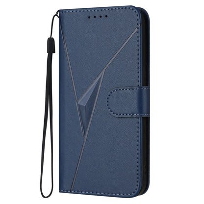 For Samsung Galaxy S25 5G Triangle Pattern Buckle Clasp Leather Phone Case(Royal Blue) - Galaxy S25 5G Cases by buy2fix | Online Shopping UK | buy2fix