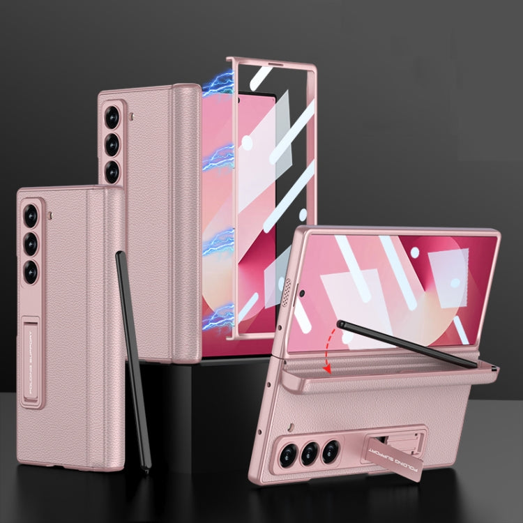 For Samsung Galaxy Z Fold6 GKK Integrated Magnetic Leather Flip Phone Case with Pen Box, Not Included Pen(Light Rose) - Galaxy Z Fold6 5G Cases by GKK | Online Shopping UK | buy2fix