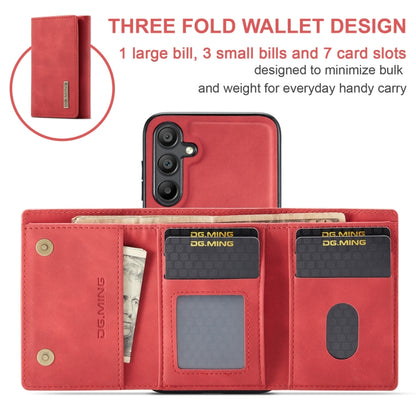 For Samsung Galaxy A16 5G DG.MING M1 Series 3-Fold Multi Card Wallet + Magnetic Phone Case(Red) - Galaxy Phone Cases by DG.MING | Online Shopping UK | buy2fix