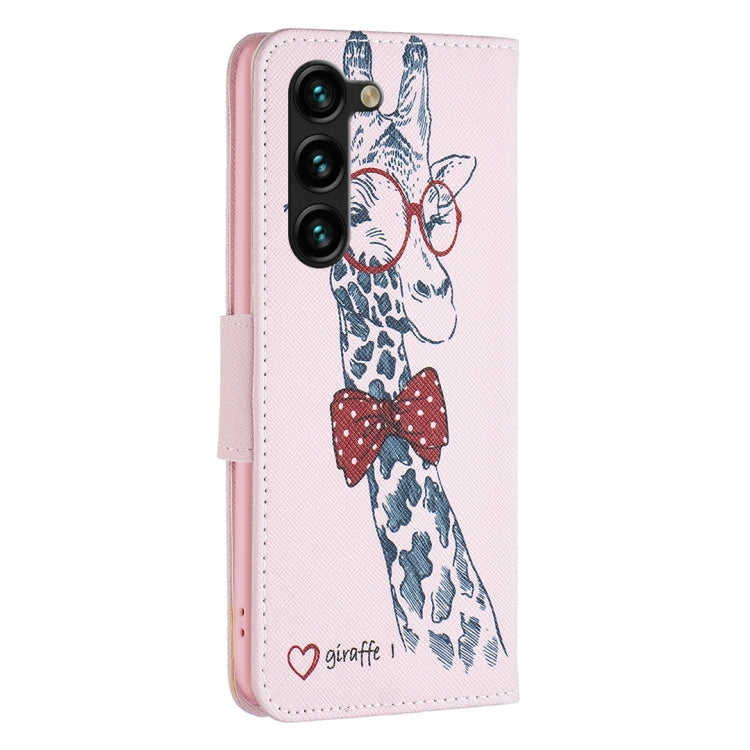 For Samsung Galaxy S25+ 5G Colored Drawing Pattern Leather Phone Case(Giraffe) - Galaxy S25+ 5G Cases by buy2fix | Online Shopping UK | buy2fix