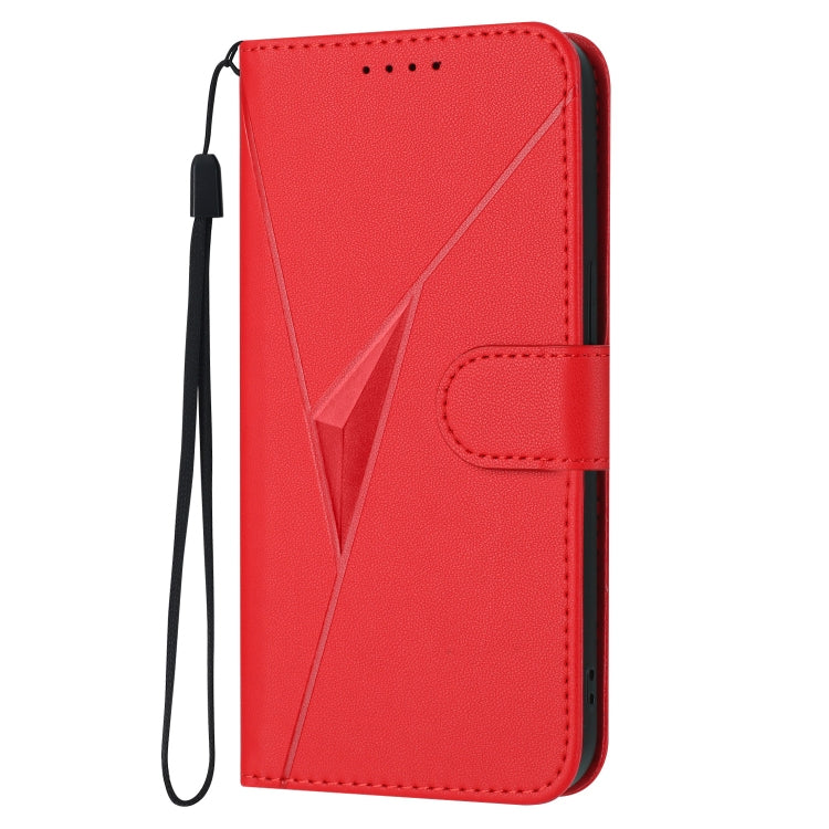 For Motorola Moto G Power 2024 Triangle Pattern Buckle Clasp Leather Phone Case(Red) - Motorola Cases by buy2fix | Online Shopping UK | buy2fix