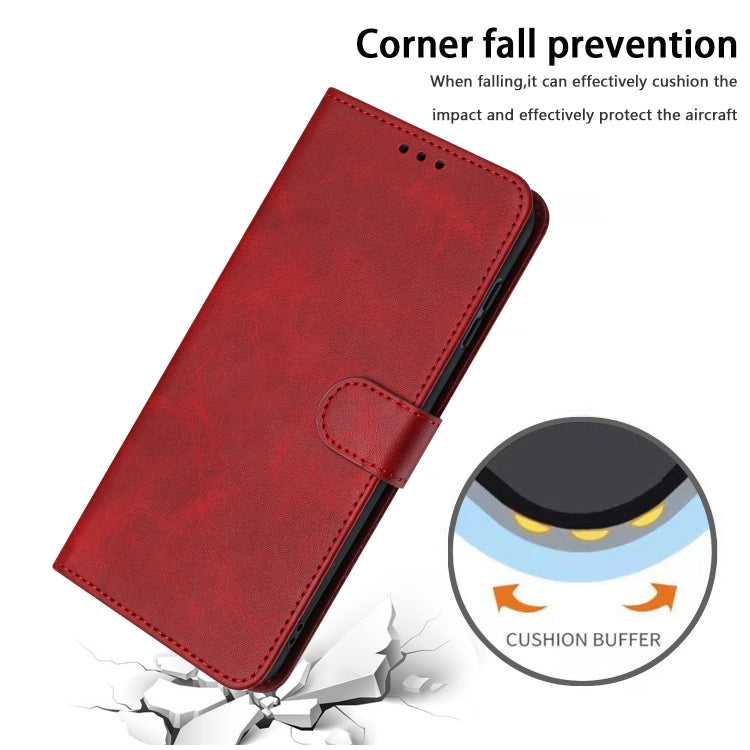 For Samsung Galaxy S25 Ultra 5G Solid Calf Texture Flip Leather Phone Case(Red) - Galaxy S25 Ultra 5G Cases by buy2fix | Online Shopping UK | buy2fix