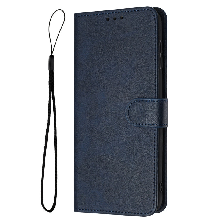 For Samsung Galaxy S25 / S24 5G Solid Calf Texture Flip Leather Phone Case(Dark Blue) - Galaxy S25 5G Cases by buy2fix | Online Shopping UK | buy2fix