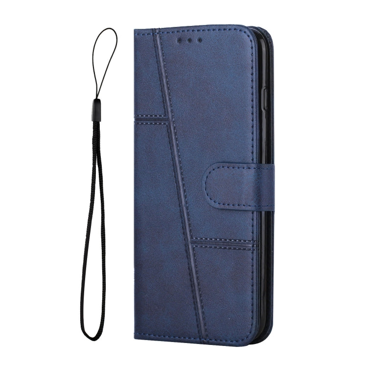 For Samsung Galaxy S25 / S24 5G Stitching Calf Texture Buckle Leather Phone Case(Blue) - Galaxy S25 5G Cases by buy2fix | Online Shopping UK | buy2fix