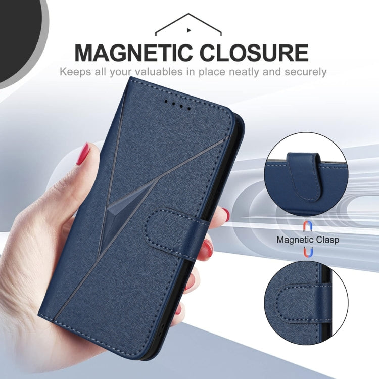 For Tecno Spark Go 2024 Triangle Pattern Buckle Clasp Leather Phone Case(Royal Blue) - Tecno Cases by buy2fix | Online Shopping UK | buy2fix